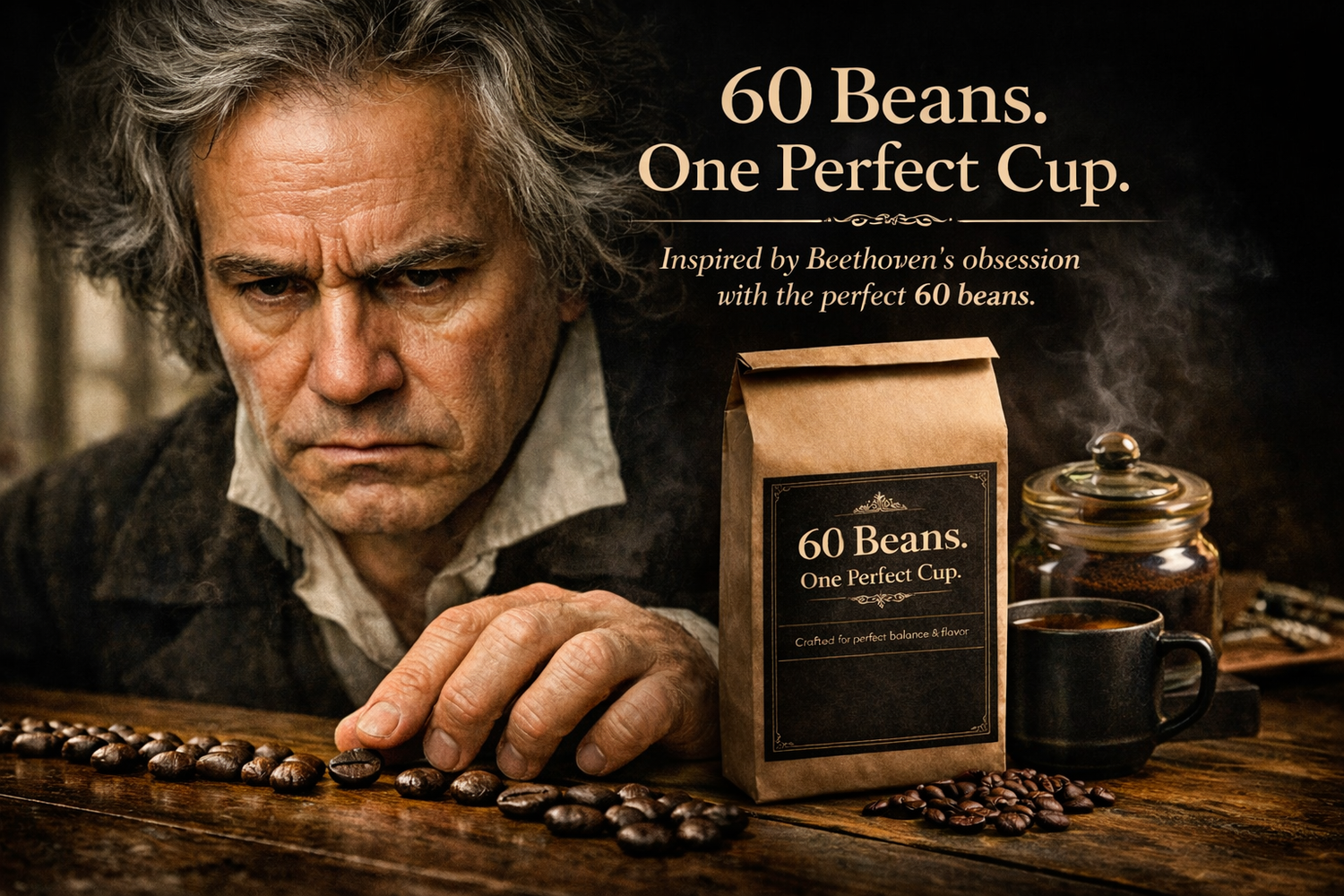 Exactly 60 beans.
Exactly the way coffee should be.