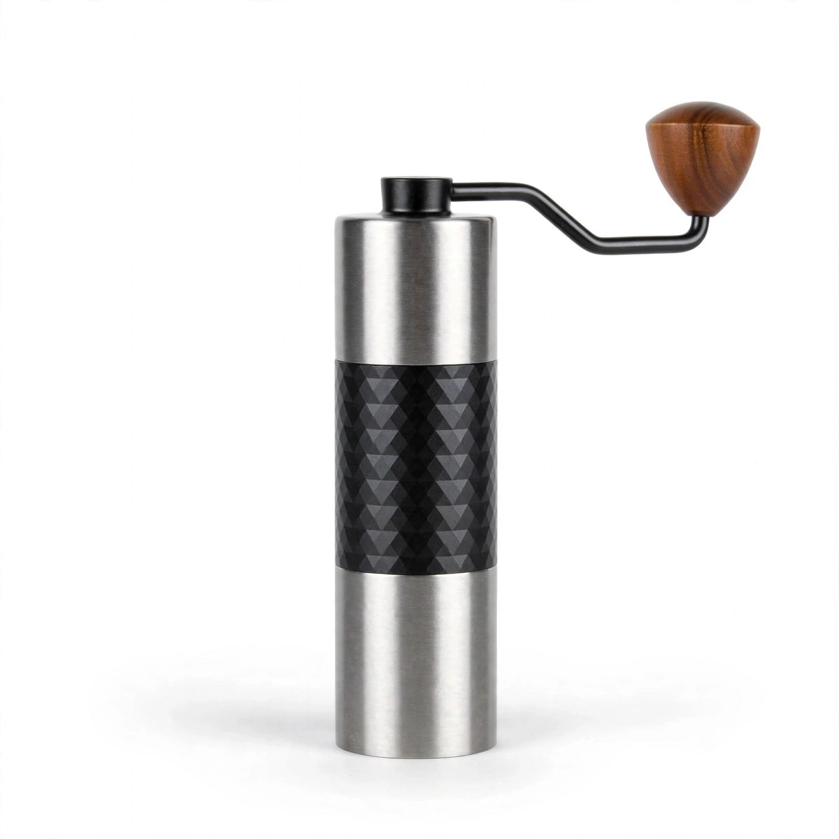 Manual burr coffee grinder studio shot